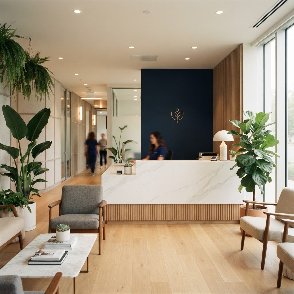 Modern healthcare business front desk